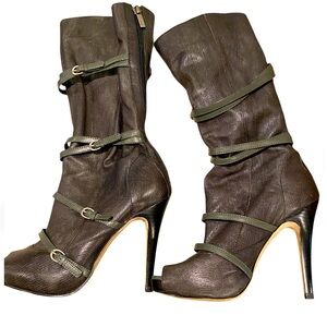 Boutique 9 Mid Calf Peep Toe Boots